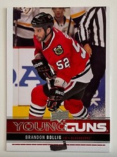 2012-13 BRANDON BOLLIG UD SERIES 1 YOUNG GUNS SP ROOKIE CARD #211 BLACKHAWKS