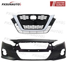 Front Bumper Cover Fascia With Grille For 2019-2022 Nissan Altima S Sl Sr Sv