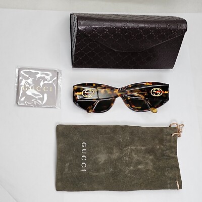 Gucci Sunglasses 1996 Vintage Brown Tortoise Green Unisex GG