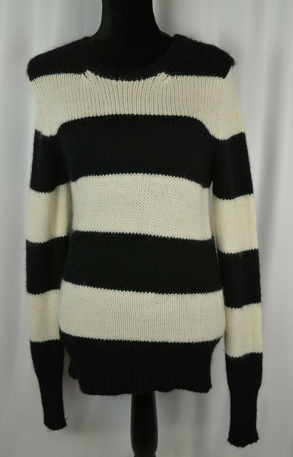 Vis A Vis Pullover Sweater Sz 2 Striped Wool Alpa… - image 1