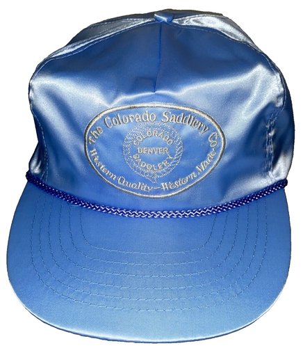 Colorado Saddlery Hat Snapback Satin Rope Blue Denver Western OSFA Dad Cap VTG - Picture 3 of 11