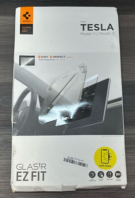 Spigen Tempered Glass Screen Protector For Tesla Model S/X (2021-2026) - EZ Fit, 9H Hardness, Crystal Clear
