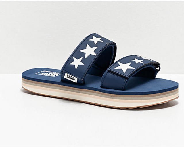 Vans Cayucas Star Gibraltar Sea & Marshmallow Platform Slide Womenâs 7 MSRP $50 | eBay