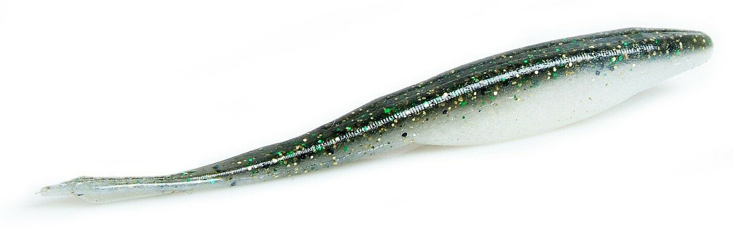 Gary Yamamoto D-Shad Super Fluke &ndash; Esca In Plastica Morbida Per Bass, Colore Olive Shad, 7 Pezzi