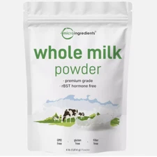 Premium 4lbs Whole Milk Powder - Non-GMO, rBST Hormone-Free for Baking