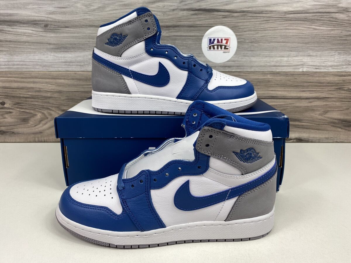 *Nike Air Jordan 1 Retro High OG GS True Blue White Cement Grey (FD1437 410)