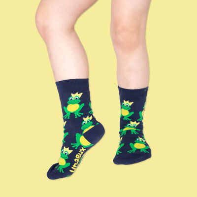 UnaBux Kindersocken FROG PRINCE JUNIOR - navy Strümpfe mit Froschkönig