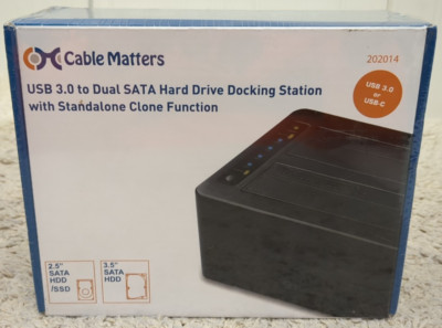 Cable Matters USB 3.0 Dual SATA Hard Drive Docking Station up to 6tb