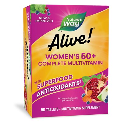 Nature's Way Alive! WOMEN'S 50+ COMPLETE MULTIVITAMIN SUPPLEMENT 50 Tablets