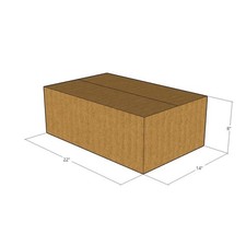 5 22x14x8 Kraft Brown Corrugated Shipping Boxes 32 ECT Single-Wall New
