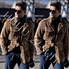 Khaki Corduroy Men Suits With Belt Winter Wedding Groom Prom Tuxedos Two Pieces