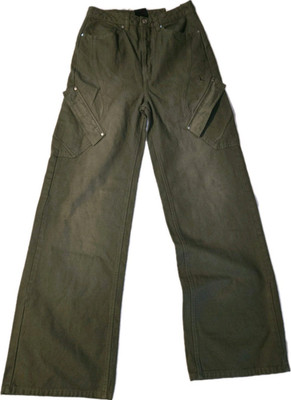 Jordan Green Canvas Cargo Pants Straight Leg Standard Fit Logo Men's 36W