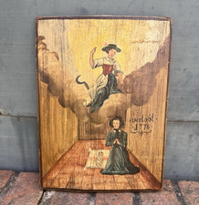 Votiv Tafel Ex voto Gnadenbild Kinderwunsch Verlobung Klosterarbeit 19./ 20. Jh