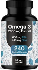 Omega 3 Kapseln Hochdosiert 2000Mg Fischöl - 240 Softgel-Kapseln …