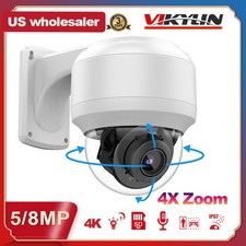 Vikylin 4K 8MP 5MP PTZ 4x Zoom Security IP Camera IR MIC Home Security Dome POE