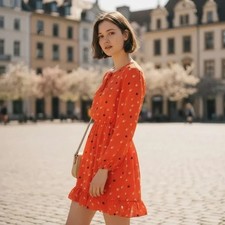 Uniqlo x Jun Takahashi x UU Undercover Girl’s Dress in Vibrant Orange Size 150