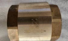 NEW 2" NPT IN LINE CHECK VALVE BRASS SPRING LOADED INLINE 200 psi  SLCV200