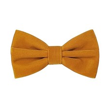 Men's Velvet Bowtie Pre-tied Style Solid Color Adjustable Length Formal Yellow