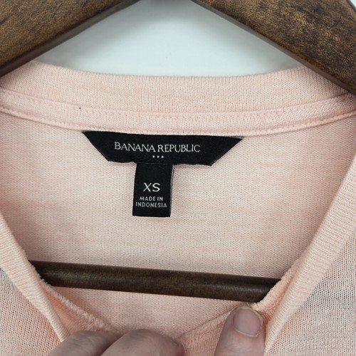 T-shirt Banana Republic rosa maglia manica corta tasca XS - Foto 3 di 6