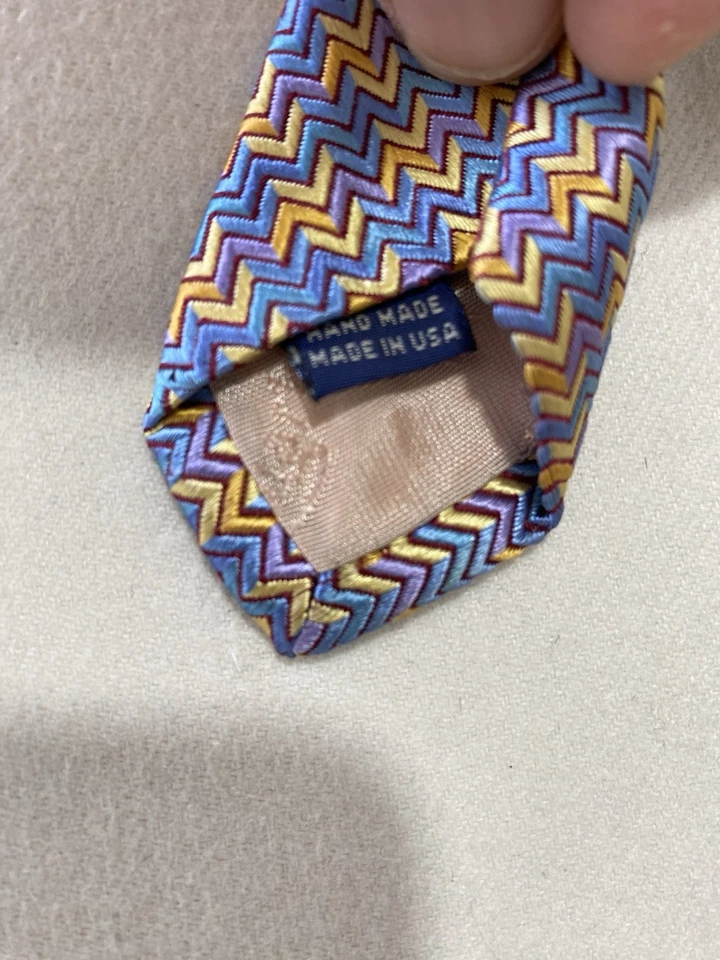 PAUL STUART. Blue Silk Men’s Tie. Striped Pattern. Hand M In USA. Ex Con Foto 2 de 4