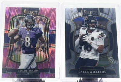 2025 Panini Select NFL Lamar Jackson Pink Shock & Silver | Caleb Williams Lot