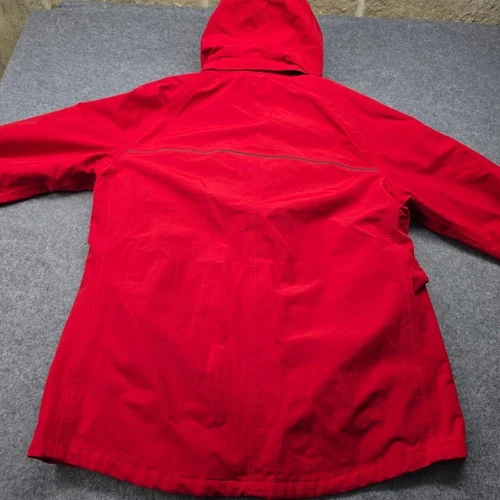 Lands End Mens Red Squall Waterproof Hooded Parka Jacket Medium 38-40 Fleece image 9