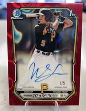 2026 Bowman Chrome 1st Wyatt Sanford Red Wave Refractor Auto 1/5 CPA-WS