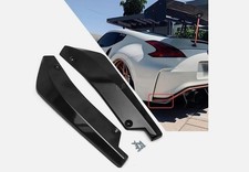 2pcs Gloss Black Rear Bumper Spats Lip Splitters Diffuser Canards Universal Abs