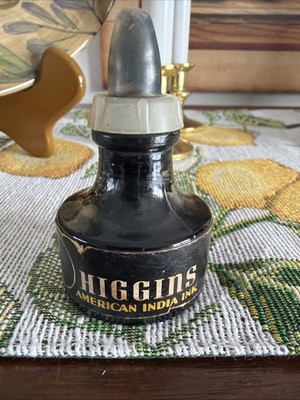 Vtg Higgins American India Ink Black Waterproof Drawing Ink 4415 3/4 oz