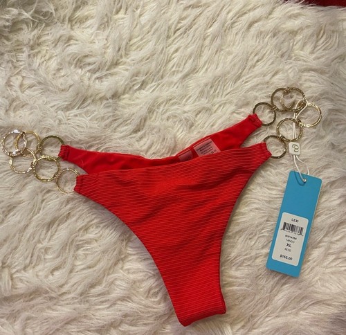 Beach Bunny NWT Lexi Tango Red Bikini Bottom Size Large $155 - Picture 6 of 6