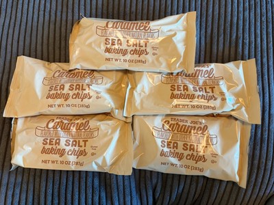 5 Pack Trader Joe's Caramel Sea Salt Baking Chips Gluten Free 10 Oz Each