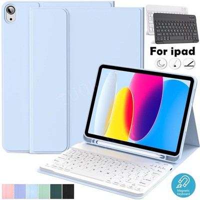 QWERTZ Tastatur Hülle mit Stifthalt für iPad A16 11/10/9/8/7th Air 6 5 4 Pro 11