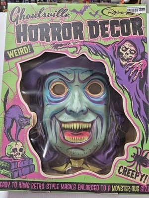 Big JACK THE RIPPER Ghoulsville Halloween Decor Retro A-Go-Go 22'' Wall Mask 3D