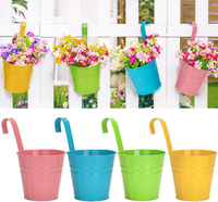HäNgende Metall-BlumentöPfe 10Cm FüR Balkon Fenster Garten Set Mit AblauflöChern