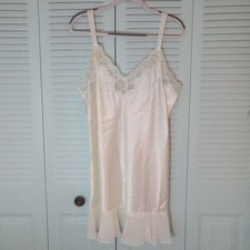 NWT OSCAR dela RENTA XL PINK LABEL FOREVER YOURS LACE SATIN SLIP DRESS PEPLUM
