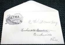 antique victorian AETNA INSURANCE CO. ENVELOPE/COVER hartford ct
