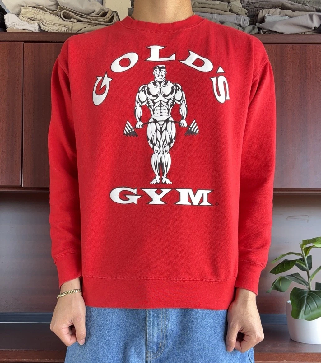 Sweat Gold's Gym Vintage 1989 - Gris Taille L - Coupe Ajustée, Sans Manches