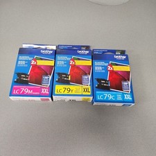 Brother LC79 Cyan, Magenta, Yellow Ink Cartridges Lot of 3 Exp 2017