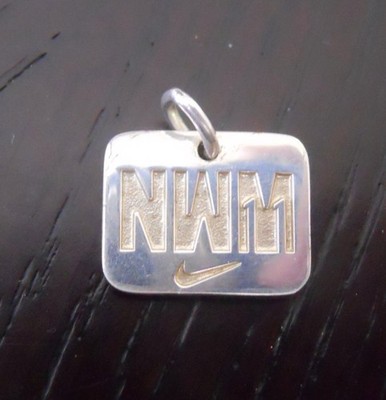 Vtg Nike Sports Logo Sterling Silver Pendant Tiffany & Co. ''I Run To Be''