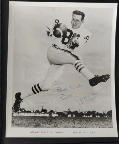 AFL Signed Team Issued Photo Bill Groman Houston Oilers & Buffalo Bills