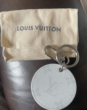 Louis Vuitton Malletier White Monogram Keychain BlueGreen Globe Design Authentic