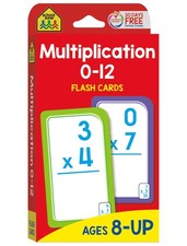 School Zone Multiplication 0-12 Flash Cards: 56 Math Cards, 3rd Grade, Large