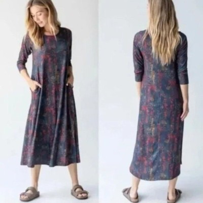 NATURAL LIFE SIZE XL LOTTIE KNIT WATERCOLOR MAXI DRESS