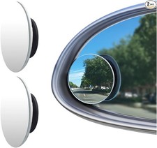 Round Blind Spot Car Mirror, 2" HD Glass Wide Angle Convex Mirror with Round