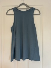 Lululemon Yoga Workout Top Size 4 UK 8 XS Blue Open Back Vest Sleeveless