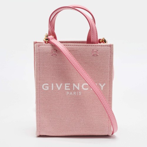 Givenchy G Vertical Mini Light Pink Canvas and Leather Tote