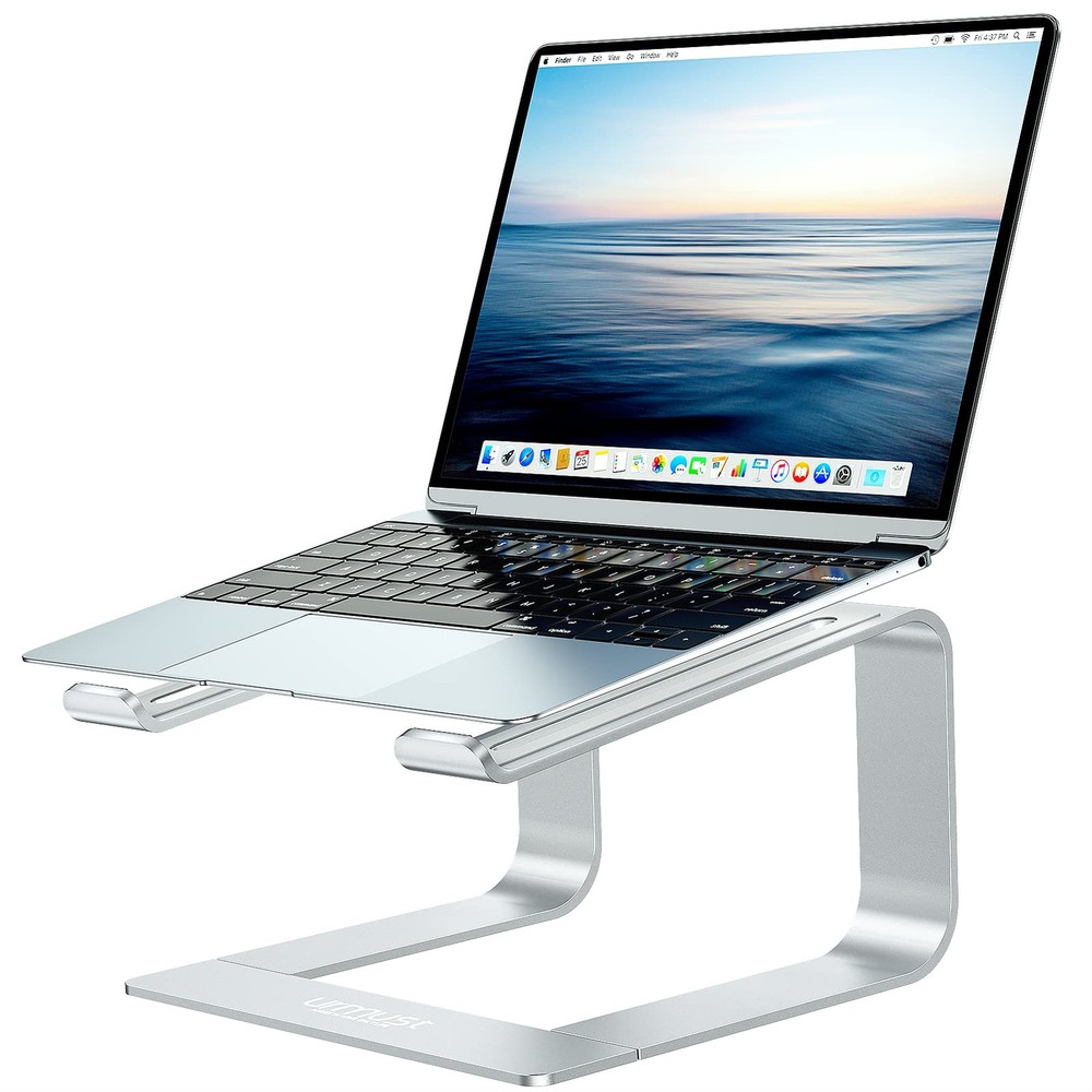 Aluminum Laptop Stand Riser for Desk with Ergonomic Cooling Holder