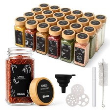 24er Set Gewürzgläser eckig 120ml Streueins...