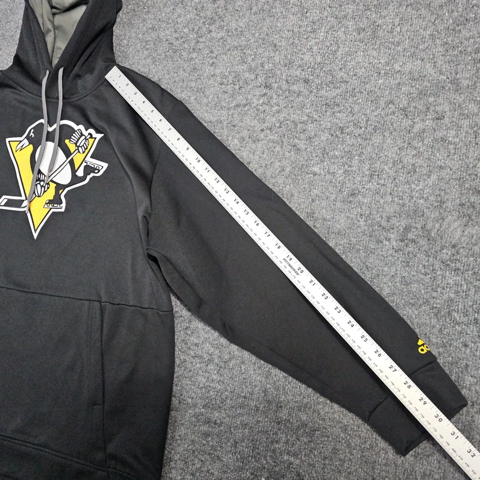 Adidas Pittsburgh Penguins Sudadera con Capucha para Hombres 2XL Negro ClimaWarm Sudadera NHL XXL Foto 3 de 4