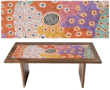TABLE RUNNER - ABORIGINAL ART - 140x45cm - MADE IN AUSTRALIA - RUTH STEWART